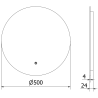 Mexen Erg miroir de salle de bain éclairé, rond 50 cm, LED 6000K, antibuée - 9823-050-050-611-00