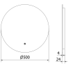 Mexen Erg miroir de salle de bains éclairé, rond 50 cm, LED 6000K, anti-buée - 9823-050-050-611-00