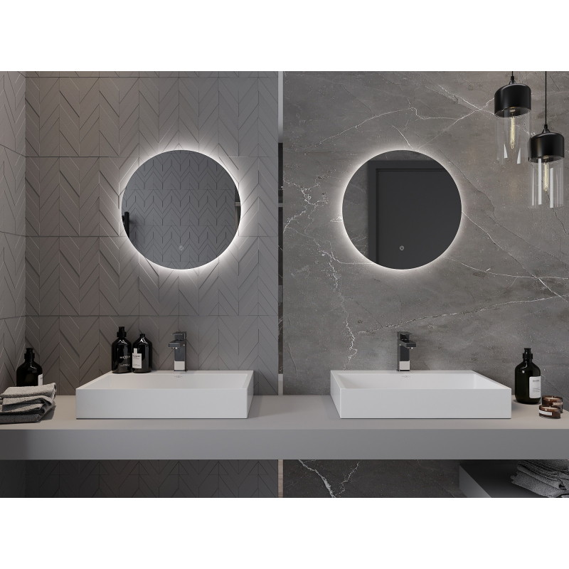 Mexen Erg miroir de salle de bains éclairé, rond 50 cm, LED 6000K, anti-buée - 9823-050-050-611-00
