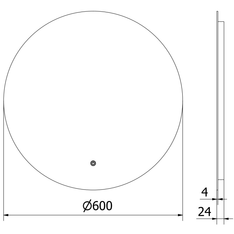 Mexen Erg miroir de salle de bain éclairé, rond 60 cm, LED 6000K, antibuée - 9823-060-060-611-00
