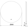 Mexen Erg miroir de salle de bain éclairé, rond 60 cm, LED 6000K, anti-buée - 9823-060-060-611-00
