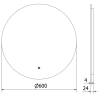 Mexen Erg miroir de salle de bain éclairé, rond 60 cm, LED 6000K, antibuée - 9823-060-060-611-00