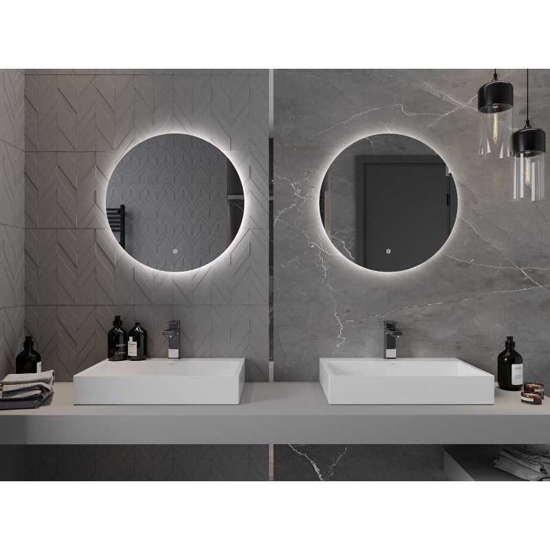 Mexen Erg miroir de salle de bain éclairé, rond 60 cm, LED 6000K, anti-buée - 9823-060-060-611-00