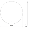 Mexen Erg miroir de salle de bain éclairé, rond 70 cm, LED 6000K, antibuée - 9823-070-070-611-00
