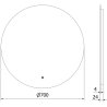Mexen Erg miroir de salle de bains éclairé, rond 70 cm, LED 6000K, anti-buée - 9823-070-070-611-00