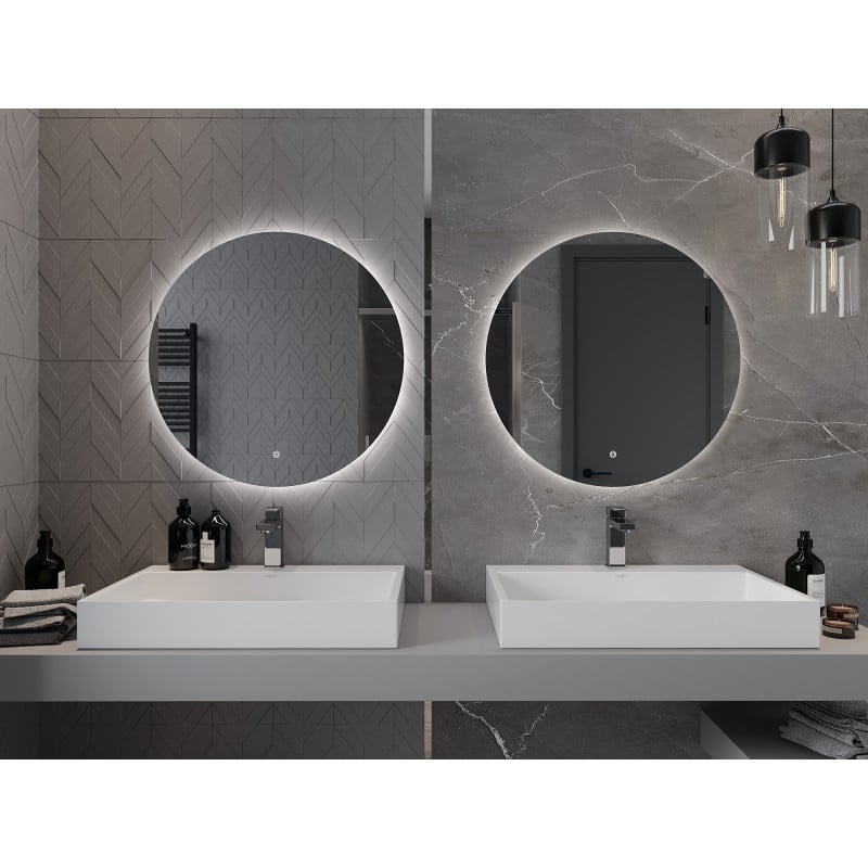 Mexen Erg miroir de salle de bains éclairé, rond 70 cm, LED 6000K, anti-buée - 9823-070-070-611-00
