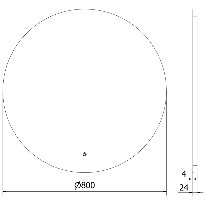 Mexen Erg miroir de salle de bain éclairé, rond 80 cm, LED 6000K, anti-buée - 9823-080-080-611-00
