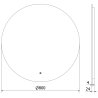 Mexen Erg miroir de salle de bain éclairé, rond 80 cm, LED 6000K, anti-buée - 9823-080-080-611-00