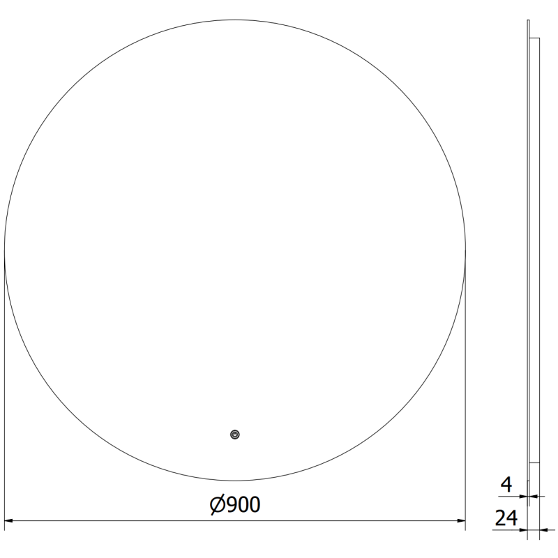 Mexen Erg miroir de salle de bain éclairé, rond 90 cm, LED 6000K, anti-buée - 9823-090-090-611-00