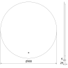 Mexen Erg miroir de salle de bain éclairé, rond 90 cm, LED 6000K, anti-buée - 9823-090-090-611-00