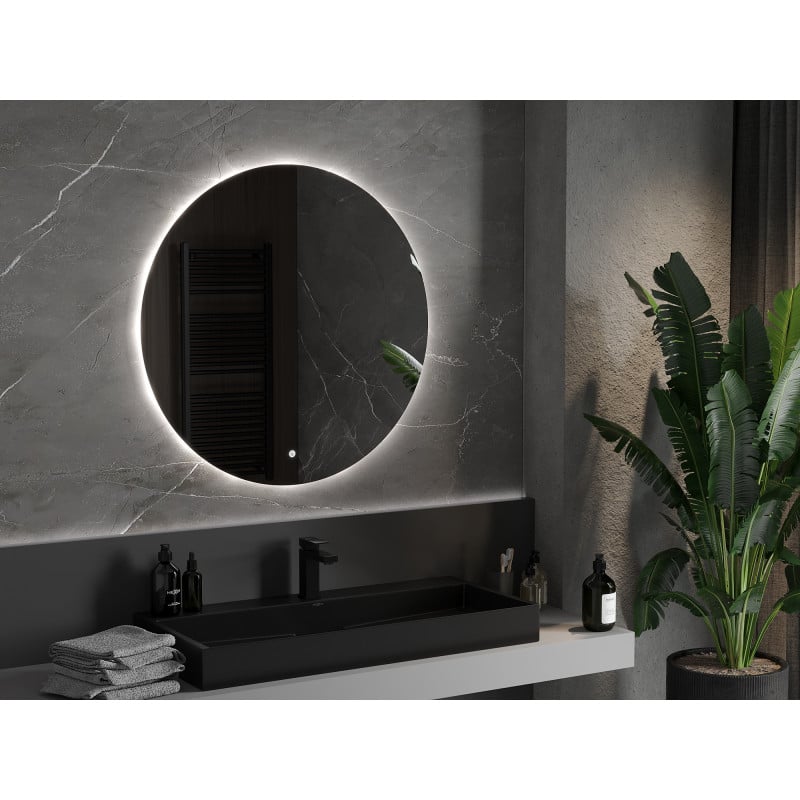 Mexen Erg miroir de salle de bain éclairé, rond 90 cm, LED 6000K, anti-buée - 9823-090-090-611-00