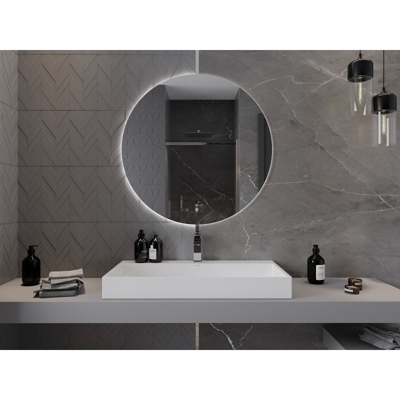 Mexen Erg miroir de salle de bain éclairé, rond 90 cm, LED 6000K, anti-buée - 9823-090-090-611-00