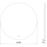 Mexen Erg miroir de salle de bain éclairé, rond 100 cm, LED 6000K, antibuée - 9823-100-100-611-00