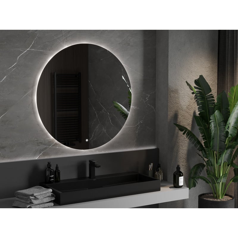 Mexen Erg miroir de salle de bain éclairé, rond 100 cm, LED 6000K, antibuée - 9823-100-100-611-00