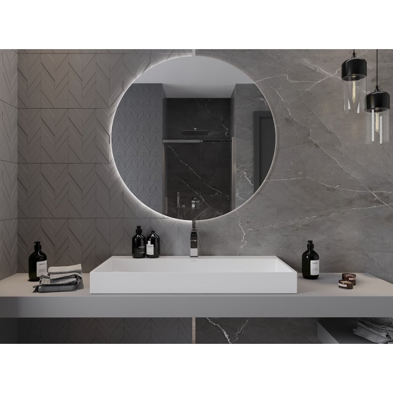 Mexen Erg miroir de salle de bain éclairé, rond 100 cm, LED 6000K, antibuée - 9823-100-100-611-00