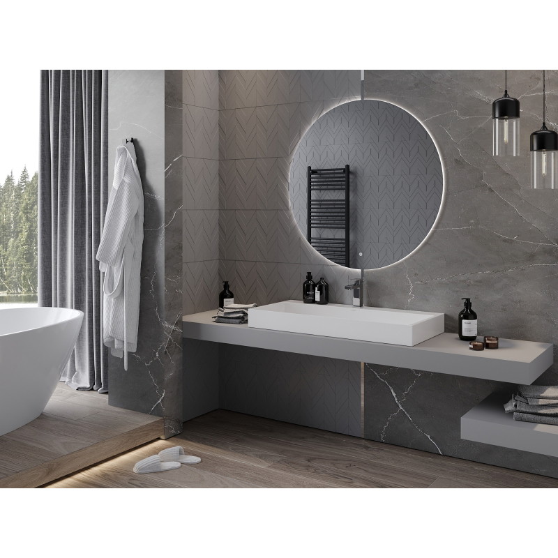 Mexen Erg miroir de salle de bain éclairé, rond 100 cm, LED 6000K, anti-buée - 9823-100-100-611-00