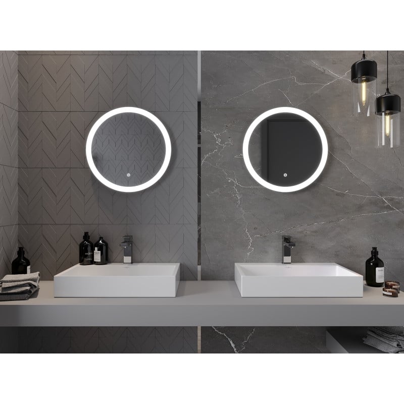 Mexen Oro miroir de salle de bain éclairé, rond 50 cm, LED 6000K, anti-buée - 9824-050-050-611-00