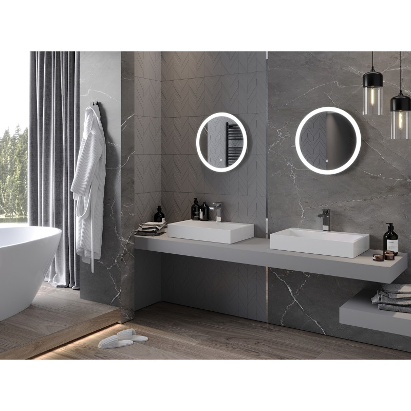 Mexen Oro miroir de salle de bains éclairé, rond 50 cm, LED 6000K, anti-buée - 9824-050-050-611-00