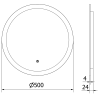 Mexen Oro miroir de salle de bain éclairé, rond 50 cm, LED 6000K, anti-buée - 9824-050-050-611-00