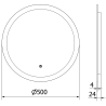 Mexen Oro miroir de salle de bains éclairé, rond 50 cm, LED 6000K, anti-buée - 9824-050-050-611-00