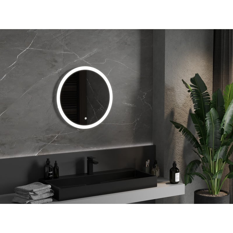 Mexen Oro miroir de salle de bain éclairé, rond 60 cm, LED 6000K, anti-buée - 9824-060-060-611-00