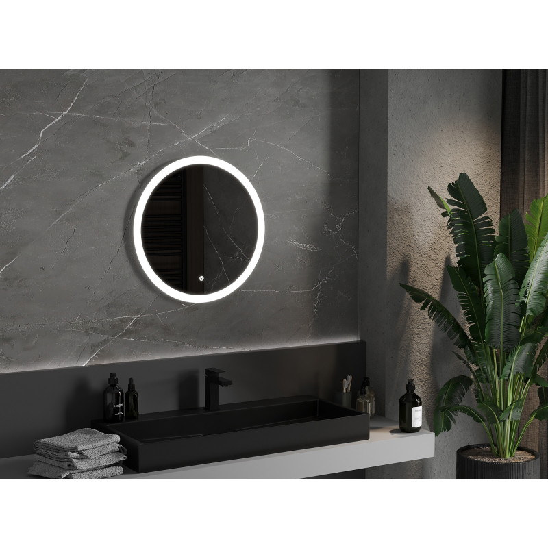 Mexen Oro miroir de salle de bain rétroéclairé, rond 60 cm, LED 6000K, antibuée - 9824-060-060-611-00