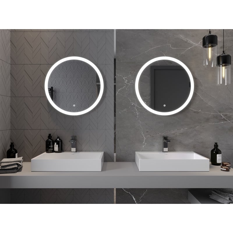 Mexen Oro miroir de salle de bain éclairé, rond 60 cm, LED 6000K, anti-buée - 9824-060-060-611-00