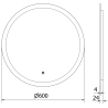 Mexen Oro miroir de salle de bain éclairé, rond 60 cm, LED 6000K, anti-buée - 9824-060-060-611-00