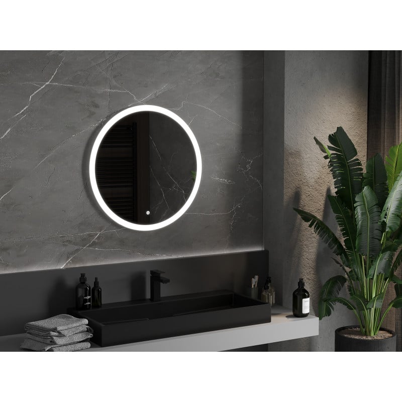 Mexen Oro miroir de salle de bain éclairé, rond 70 cm, LED 6000K, antibuée - 9824-070-070-611-00