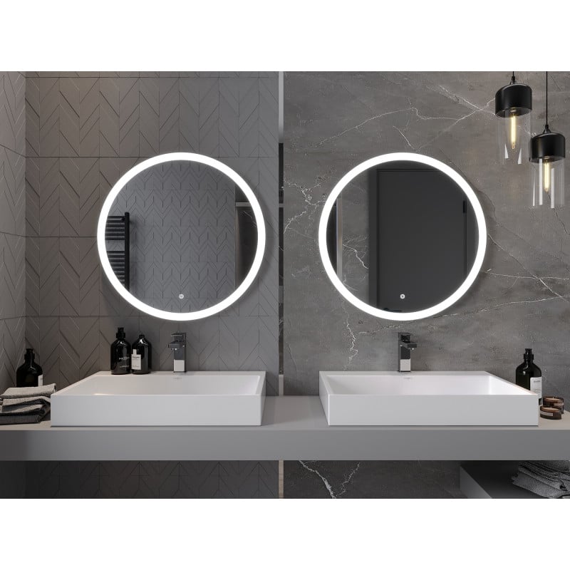 Mexen Oro miroir de salle de bain éclairé, rond 70 cm, LED 6000K, antibuée - 9824-070-070-611-00