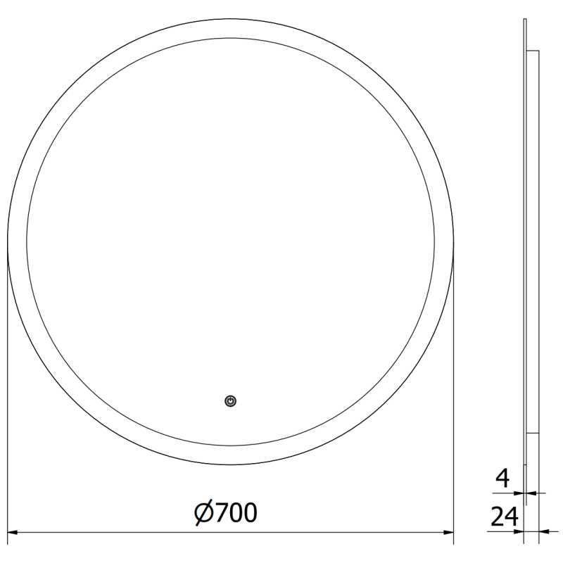 Mexen Oro miroir de salle de bain éclairé, rond 70 cm, LED 6000K, antibuée - 9824-070-070-611-00
