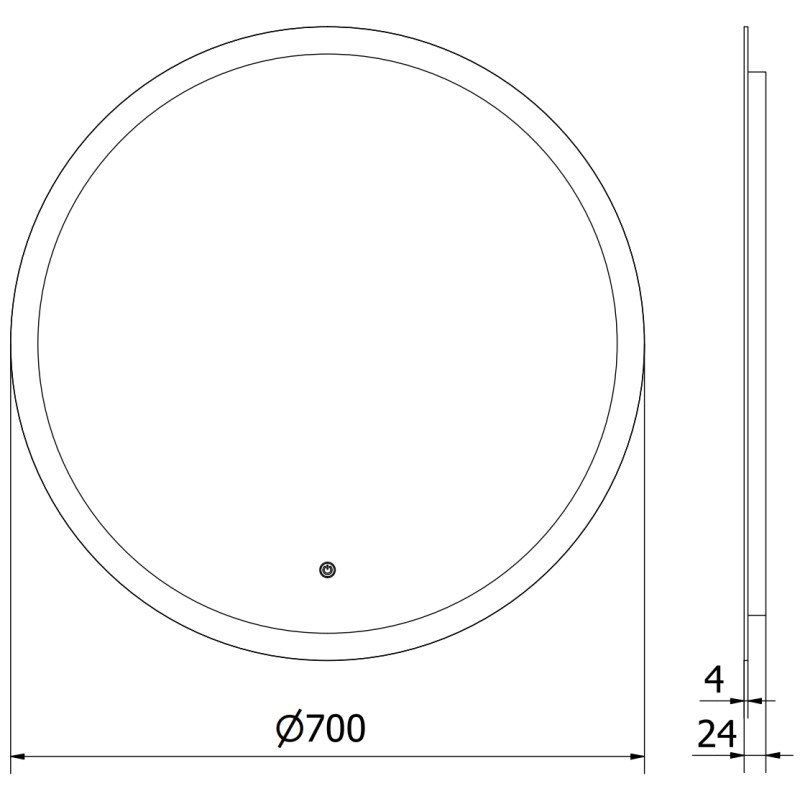 Mexen Oro miroir de salle de bain rétroéclairé, rond 70 cm, LED 6000K, anti-buée - 9824-070-070-611-00