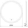 Mexen Oro miroir de salle de bain rétroéclairé, rond 70 cm, LED 6000K, anti-buée - 9824-070-070-611-00