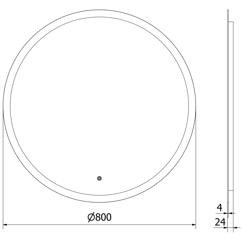 Mexen Oro miroir de salle de bain éclairé, rond 80 cm, LED 6000K, anti-buée - 9824-080-080-611-00