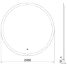 Mexen Oro miroir de salle de bain éclairé, rond 80 cm, LED 6000K, anti-buée - 9824-080-080-611-00