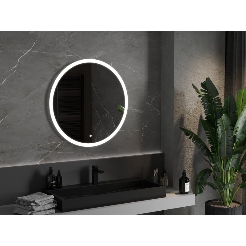 Mexen Oro miroir de salle de bain éclairé, rond 80 cm, LED 6000K, anti-buée - 9824-080-080-611-00