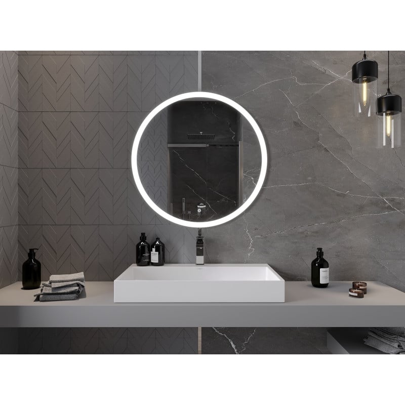 Mexen Oro miroir de salle de bain éclairé, rond 80 cm, LED 6000K, anti-buée - 9824-080-080-611-00
