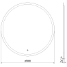 Mexen Oro miroir de salle de bain éclairé, rond 90 cm, LED 6000K, antibuée - 9824-090-090-611-00