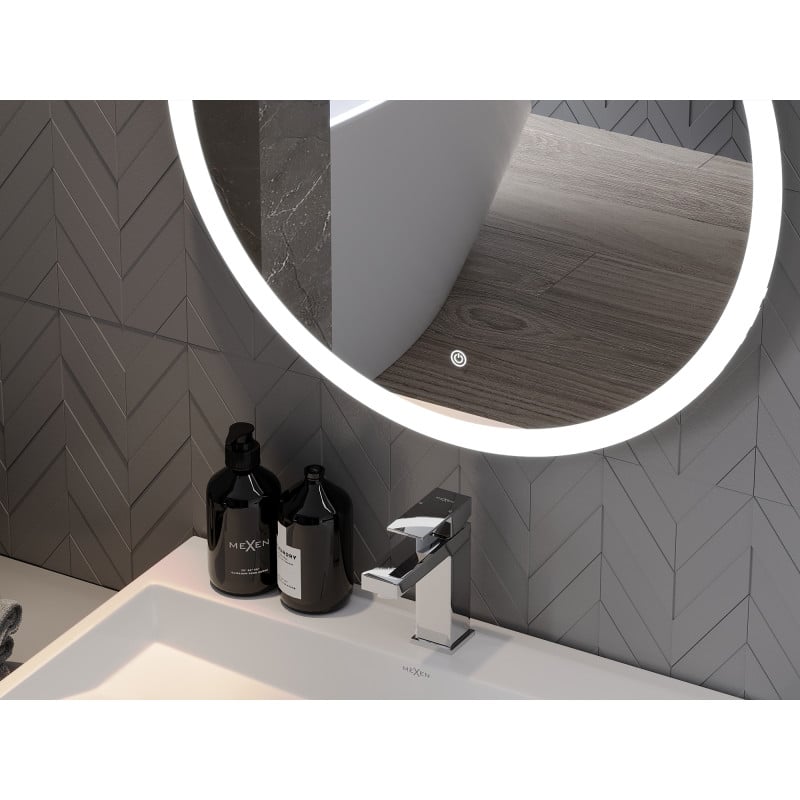 Mexen Oro miroir de salle de bain éclairé, rond 50 cm, LED 6000K, anti-buée - 9824-050-050-611-00