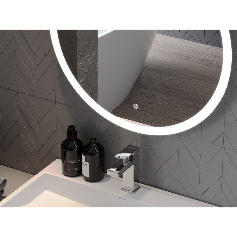 Mexen Oro miroir de salle de bain rétroéclairé, rond 70 cm, LED 6000K, anti-buée - 9824-070-070-611-00