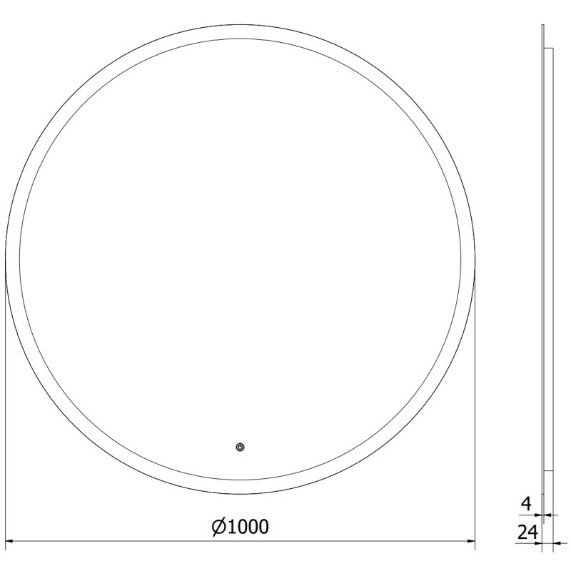 Mexen Oro miroir de salle de bain éclairé, rond 100 cm, LED 6000K, anti-buée - 9824-100-100-611-00