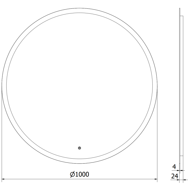 Mexen Oro miroir de salle de bain éclairé, rond 100 cm, LED 6000K, antibuée - 9824-100-100-611-00