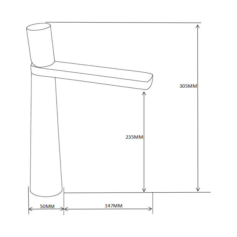 Mexen Nox robinet de lavabo haut, chromé - 744210-00