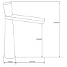 Mexen Nox robinet de lavabo haut, Noir - 744210-70