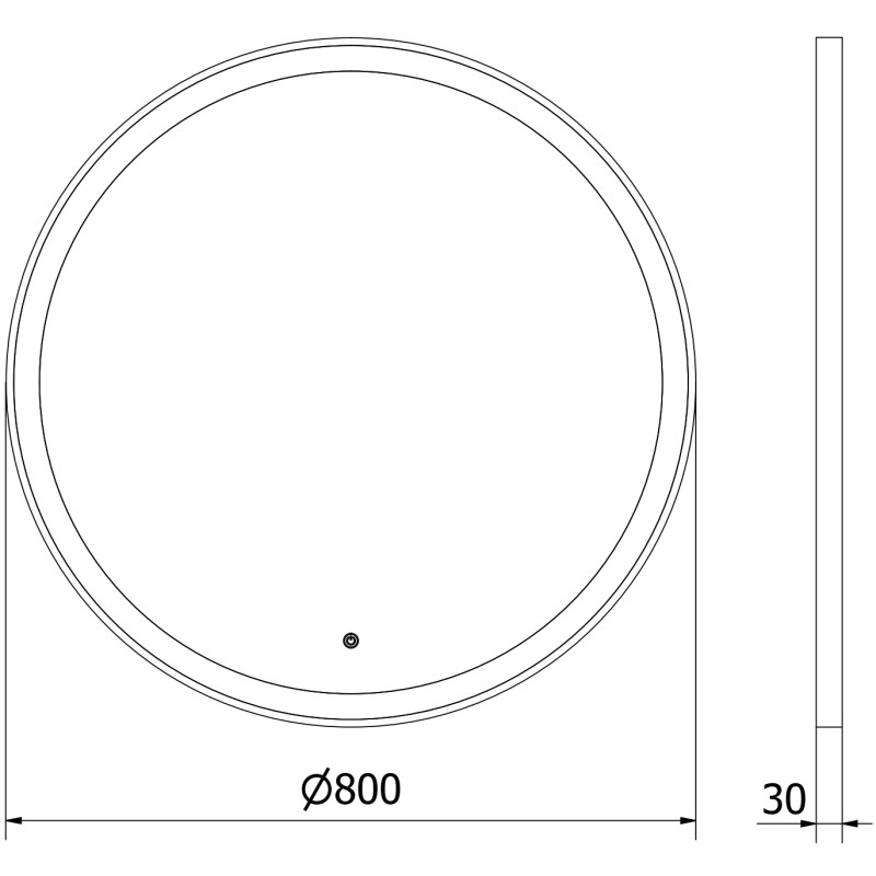 Mexen Esso miroir de salle de bain éclairé, rond 80 cm, LED 6000K, anti-buée, cadre doré - 9825-080-080-611-50
