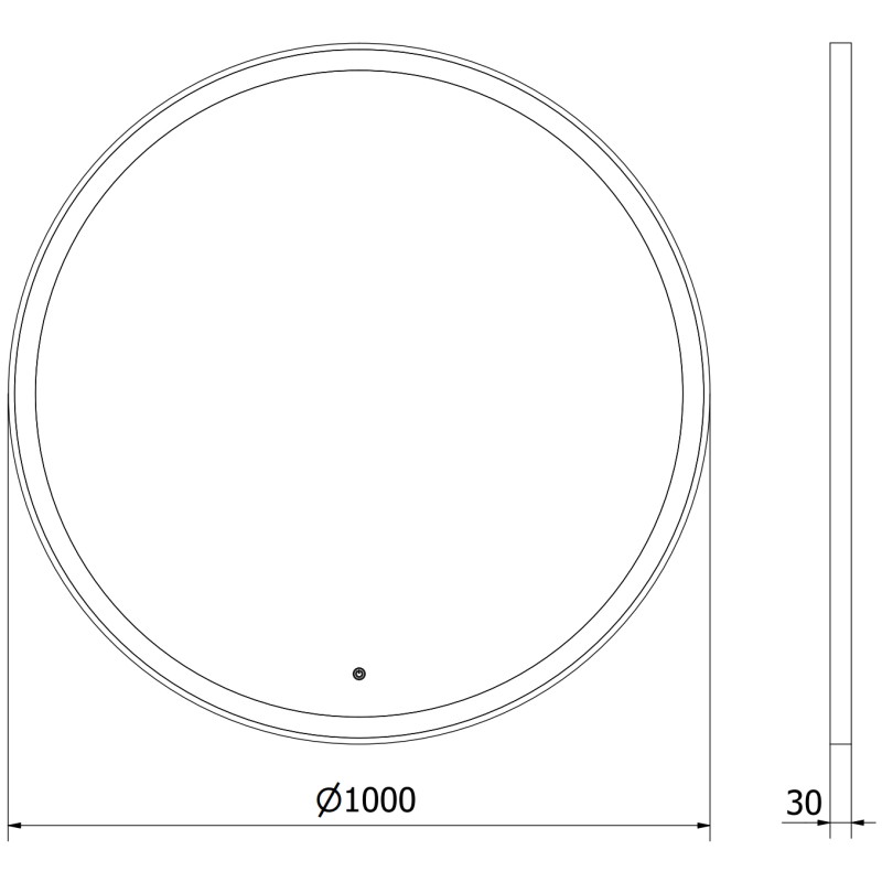 Mexen Esso miroir de salle de bain éclairé, rond 100 cm, LED 6000K, antibuée, cadre doré - 9825-100-100-611-50
