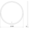 Mexen Esso miroir de salle de bain éclairé, rond 100 cm, LED 6000K, anti-buée, cadre doré - 9825-100-100-611-50