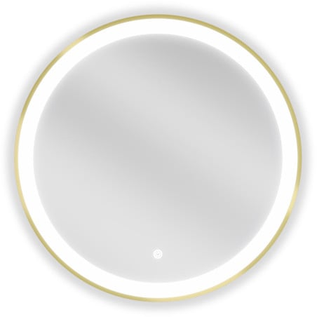 Mexen Esso miroir de salle de bains éclairé, rond 60 cm, LED 6000K, antibuée, cadre doré - 9825-060-060-611-50