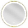 Mexen Esso Miroir de salle de bains éclairé, rond, 60 cm, LED 6000K, antibuée, cadre doré brossé - 9825-060-060-611-50