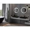 Mexen Esso miroir de salle de bains éclairé, rond 60 cm, LED 6000K, antibuée, cadre doré - 9825-060-060-611-50